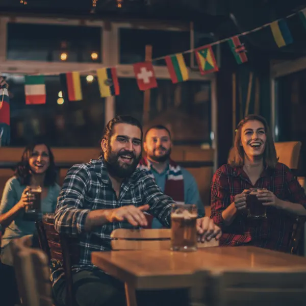 People at bar having fun